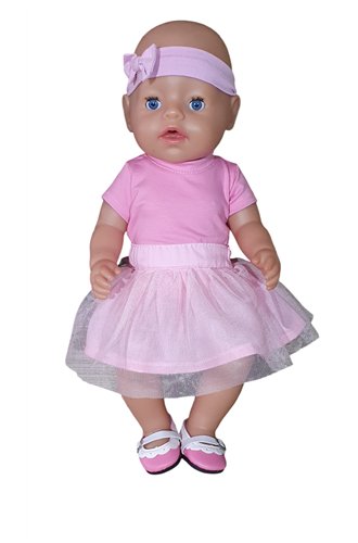 Rokje met tule lichtroze V189