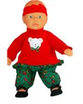  kerstpakje met ruches beertje, 2 dlg
