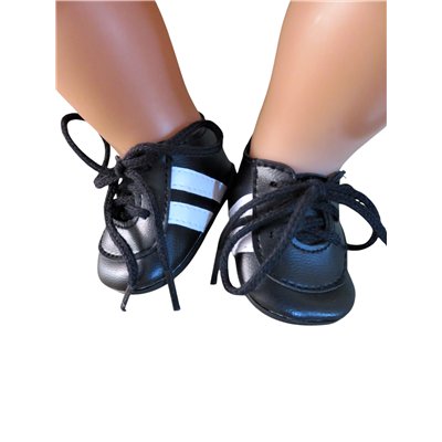 sportschoentje zwart wit strepen