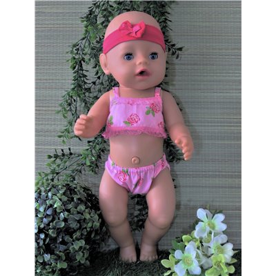 Bikini met ruches Roze V108