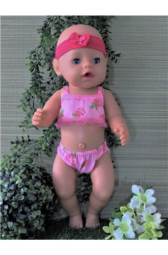 Bikini met ruches Roze V108